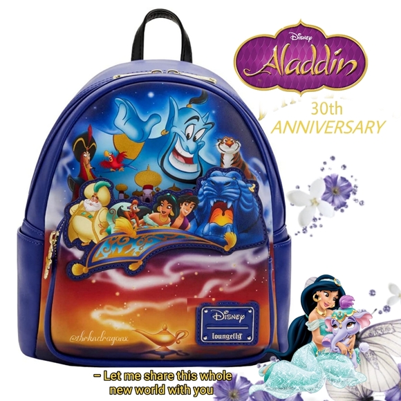 NWT Disney Anniversary Limited Edition Loungefly Backpack & Wallet Set Aladdin - Picture 6 of 16